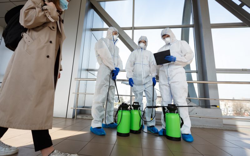 Disinfection of public place for prevention coronavirus spread